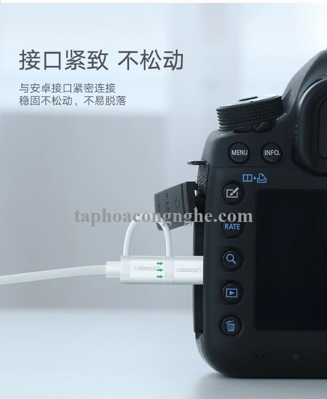 Ugreen 40770 0.5M màu Trắng Cáp sạc truyền dữ liệu USB 2.0 sang MICRO USB + MINI USB US178 30040770